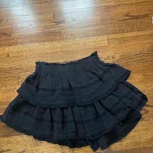Aerie Black Textured A-Line Skirt
